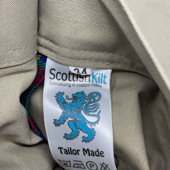 Scottish Highland Authentic Woven Tartan Kilt Tan Renaissance Festival 34 - Picture 4 of 4